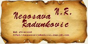 Negosava Radunković vizit kartica